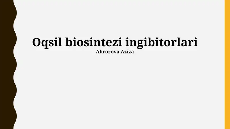 Oqsil biosintezi ingibitorlari