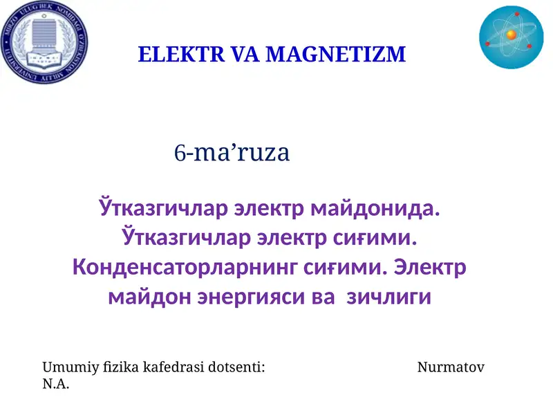 Elektr va magnetizm