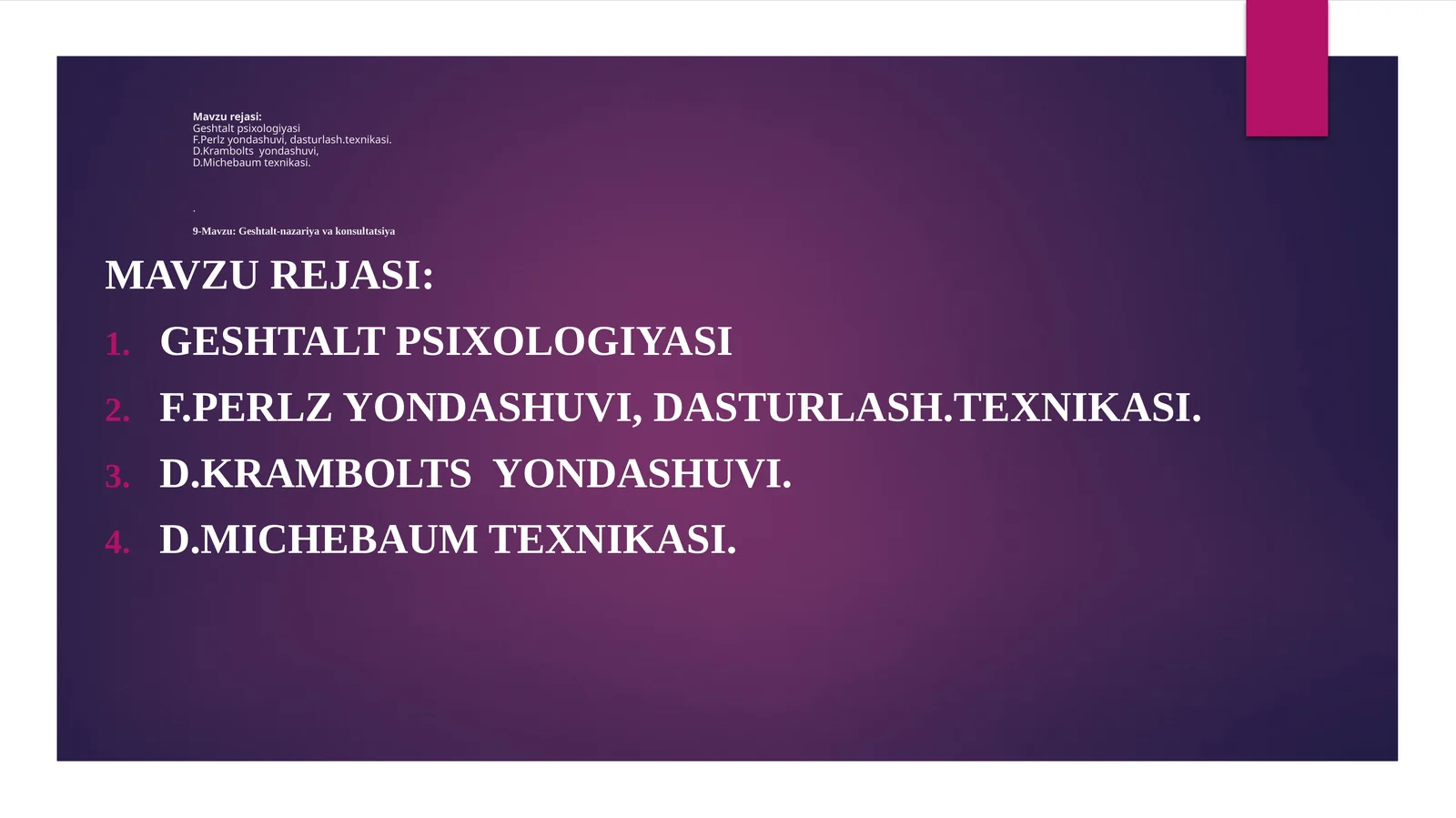 GESHTALT PSIXOLOGIYASI