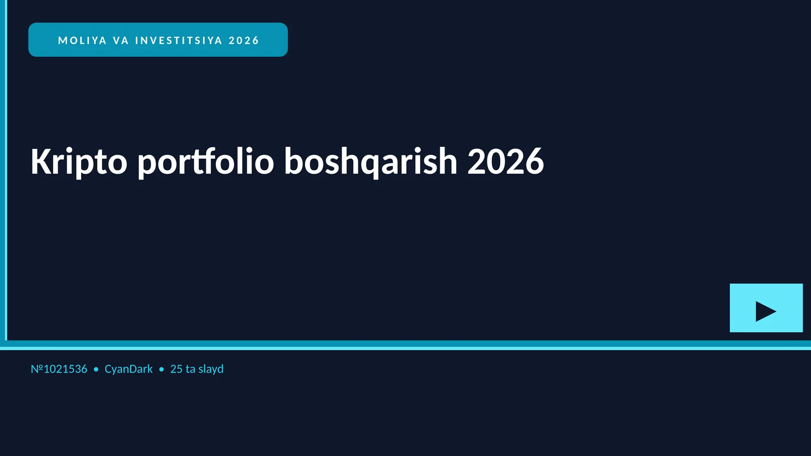 Kripto portfolio boshqarish 2026