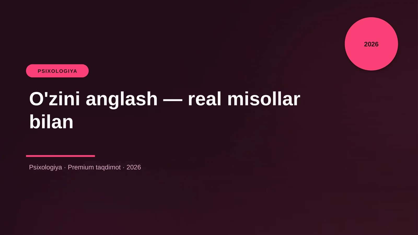 O'zini anglash — real misollar bilan