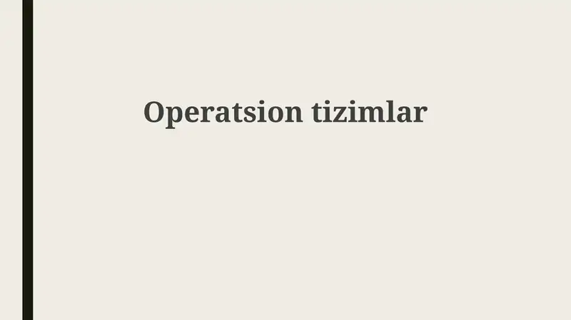 Operatsion tizimlar