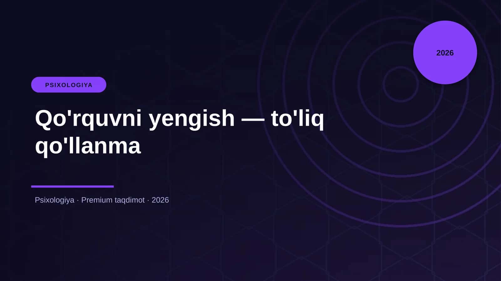 Qo'rquvni yengish — to'liq qo'llanma