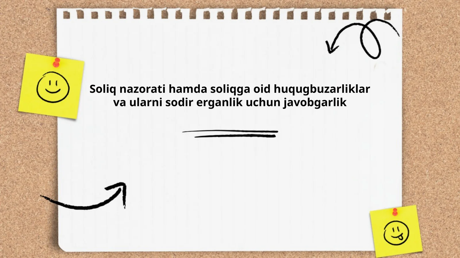 Soliq nazorati hamda soliqga oid huqugbuzarliklar va ularni sodir erganlik uchun javobgarlik
