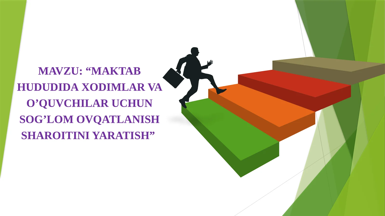MAKTAB HUDUDIDAXODIMLARVA O’QUVCHILAR UCHUN SOG’LOM OVQATLANISH SHAROITINI YARATISH