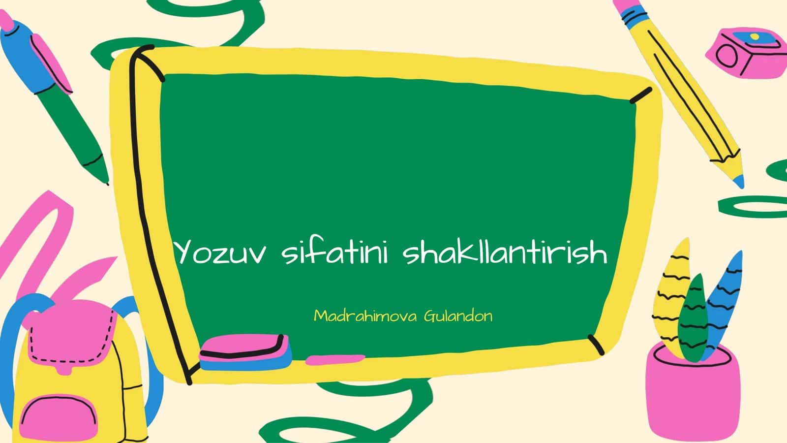 Yozuv sifatini shakllantirish
