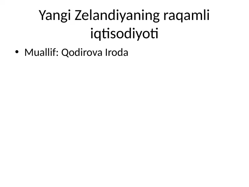 Yangi Zelandiyaning raqamli iqtisodiyoti