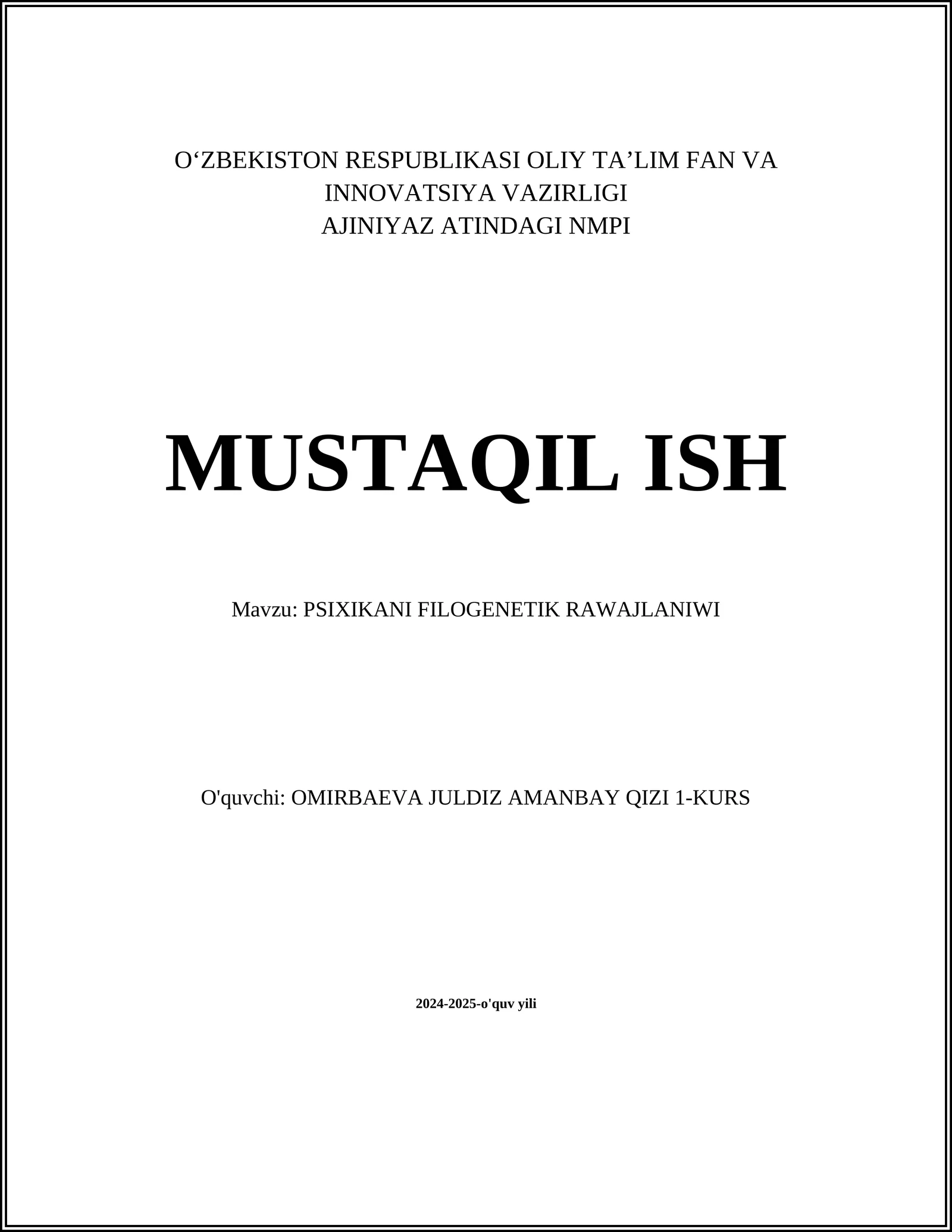 PSIXIKANI FILOGENETIK RAWAJLANIWI