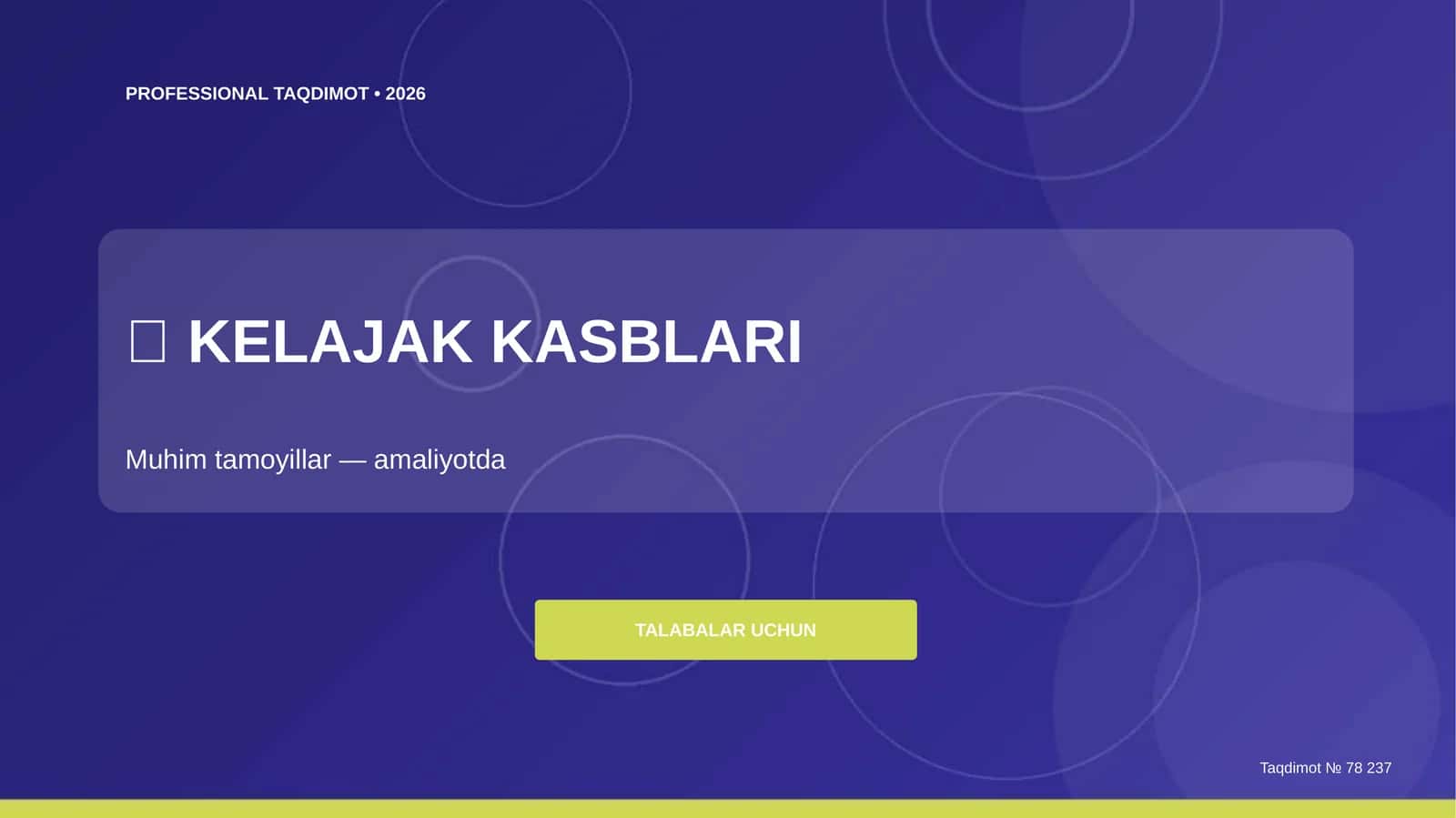 Kelajak kasblari: muhim tamoyillar (amaliyotda) [talabalar uchun]