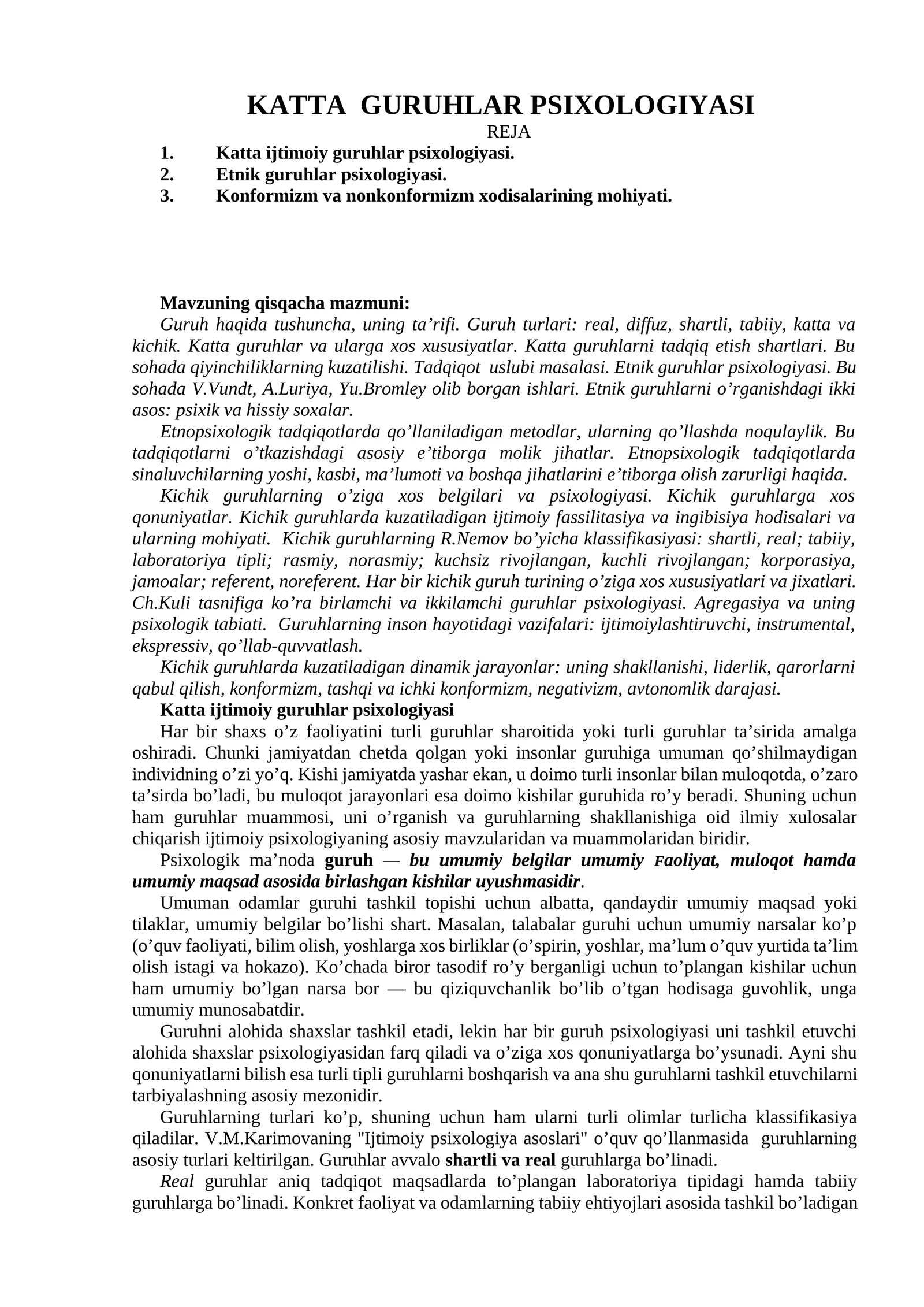 KATTA GURUHLAR PSIXOLOGIYASI