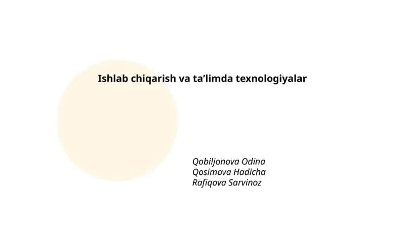 Sanoat 4.0 va taʼlimda raqamli transformatsiya