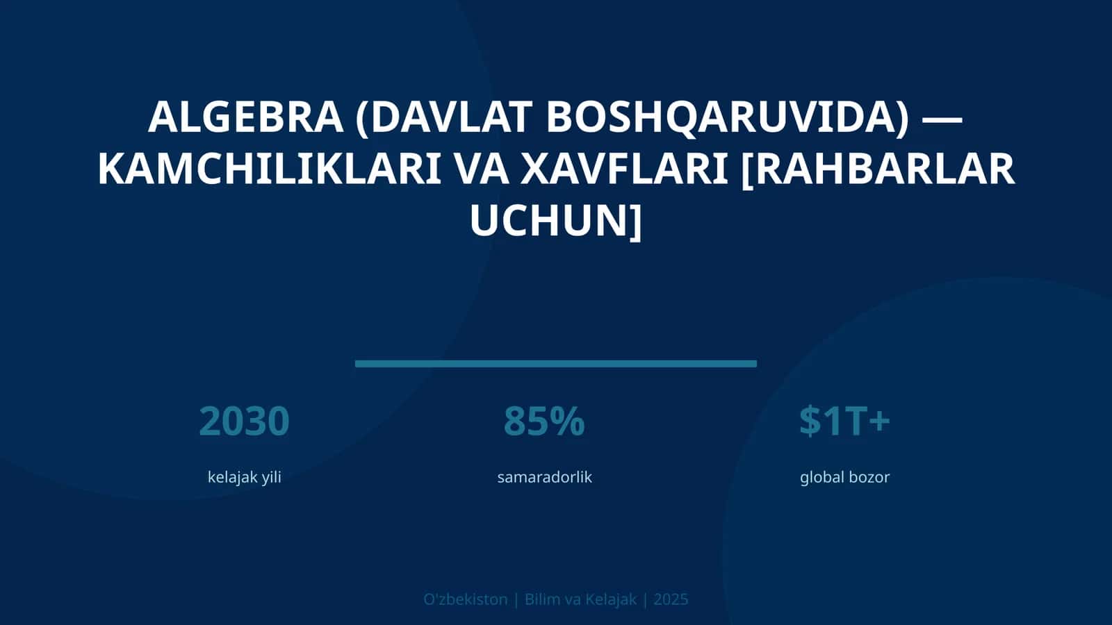 Algebra (davlat boshqaruvida) — kamchiliklari va xavflari [rahbarlar uchun]