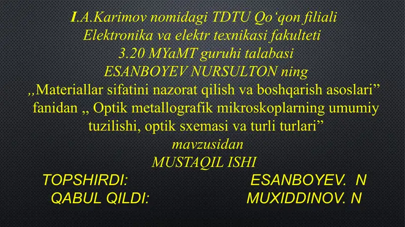 Optik metallografik mikroskop