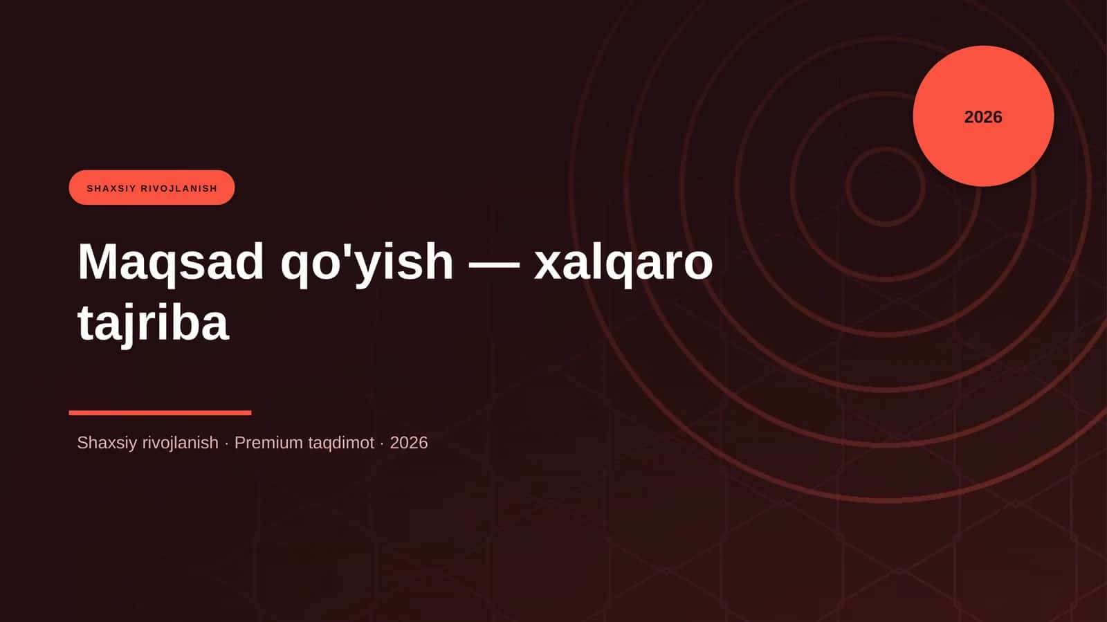 Maqsad qo'yish — xalqaro tajriba