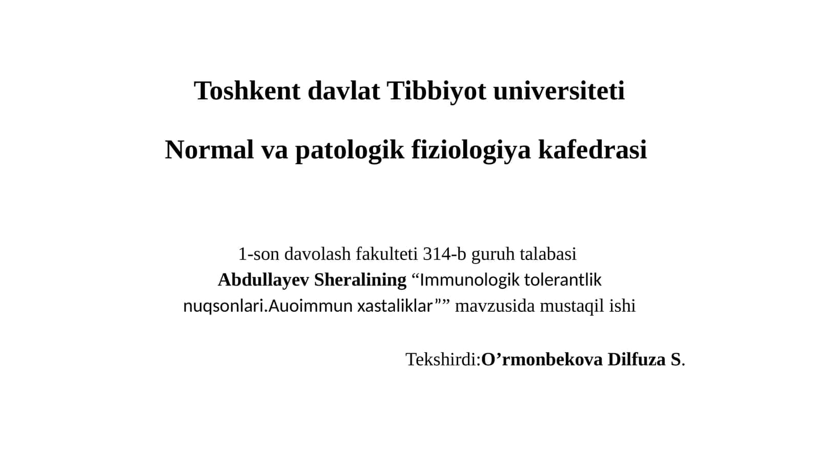 Immunologik tolerantlik