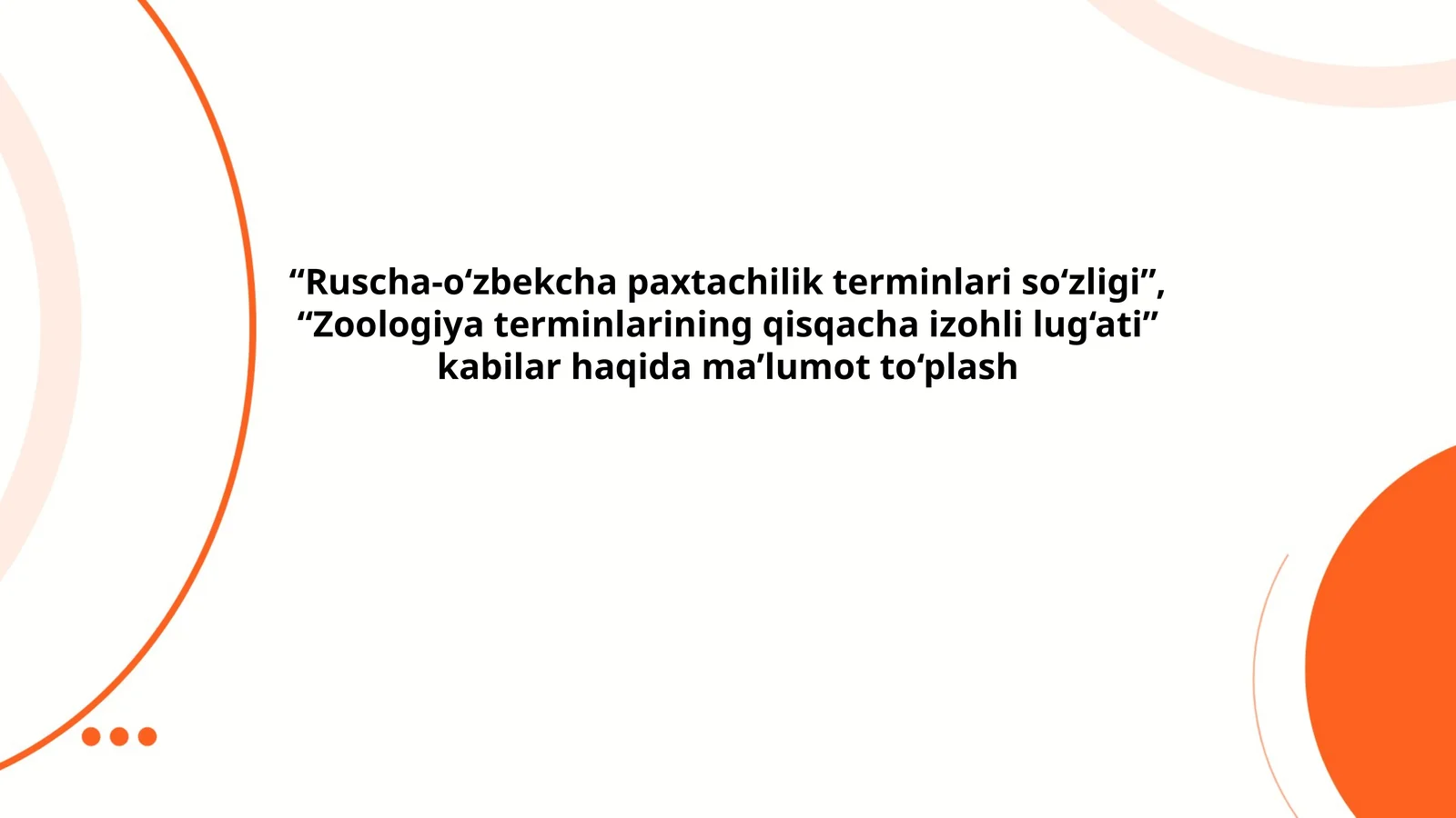 Ruscha-o‘zbekcha paxtachilik terminlari so‘zligi