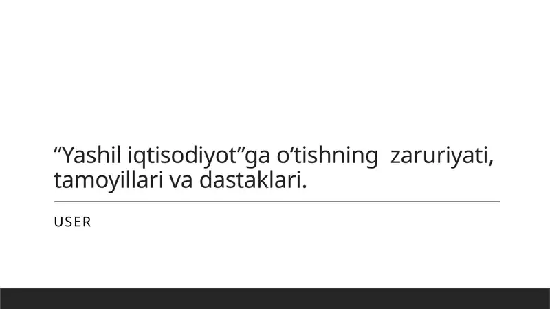 Yashil iqtisodiyot