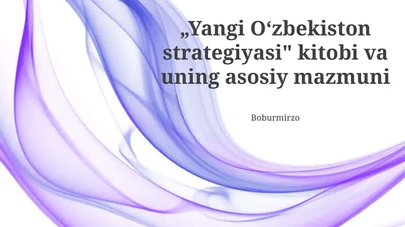 Yangi Oʻzbekiston strategiyasi