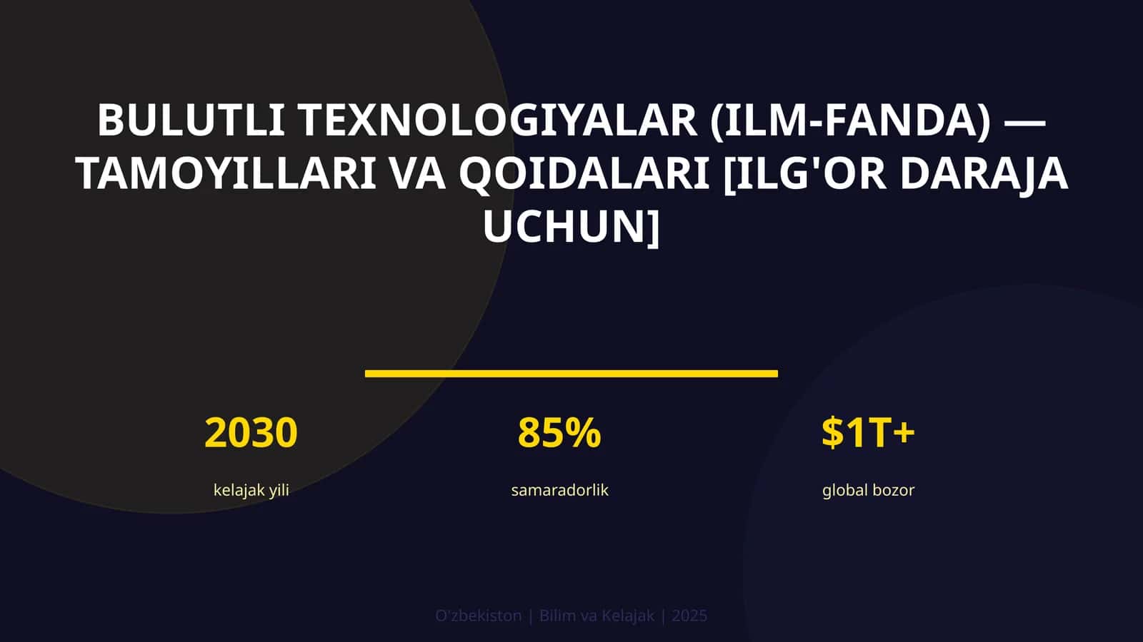Bulutli texnologiyalar (ilm-fanda) — tamoyillari va qoidalari [ilg'or daraja uchun]