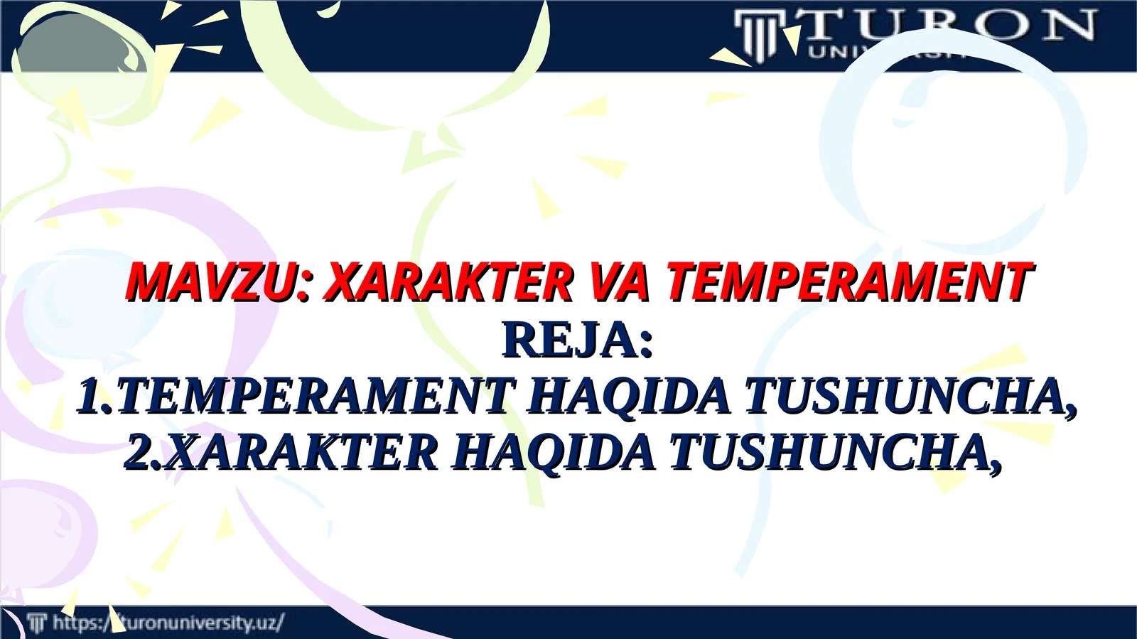 XARAKTER VA TEMPERAMENT