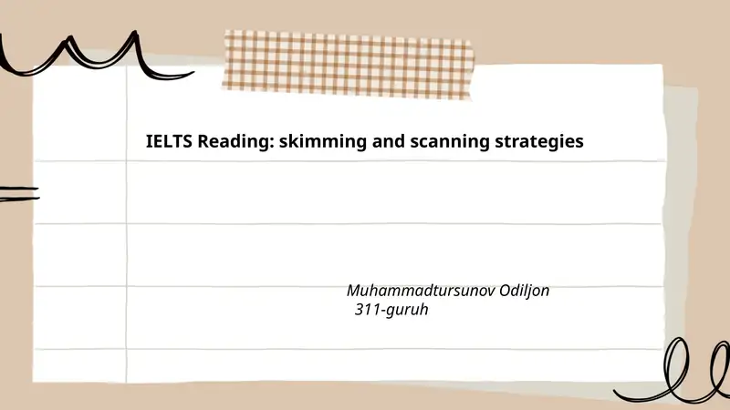IELTS Reading: skimming and scanning strategies