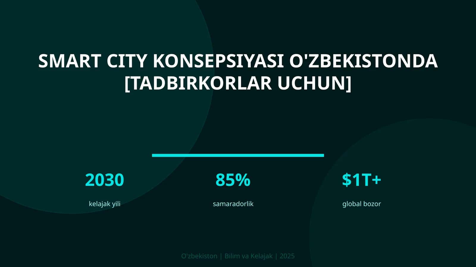 Smart City konsepsiyasi O'zbekistonda [tadbirkorlar uchun]