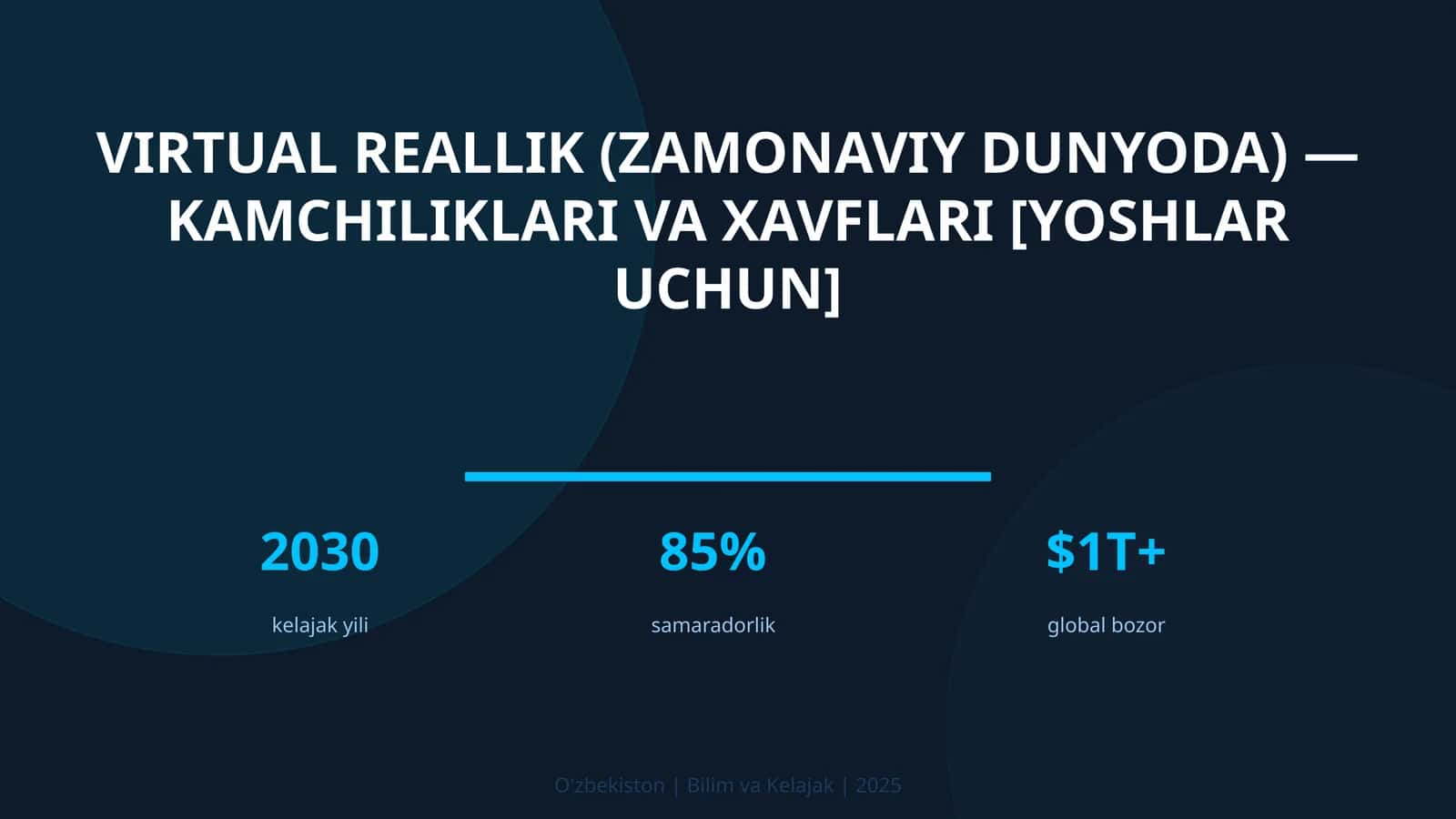 VIRTUAL REALLIK (ZAMONAVIY DUNYODA) — KAMCHILIKLARI VA XAVFLARI [YOSHLAR UCHUN]
