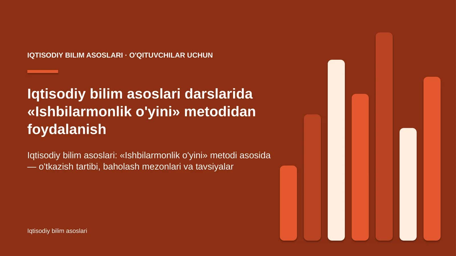 iqtisodiy bilim asoslari darslarida ishbilarmonlik o'yini metodidan foydalanish 1941