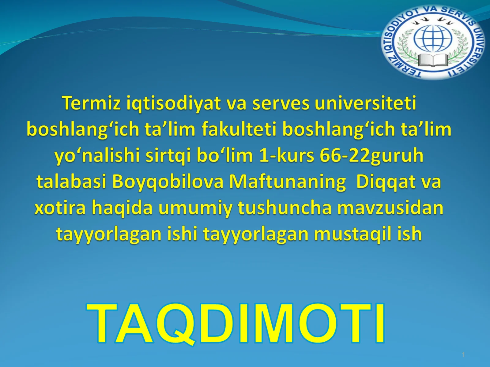 Diqqat va xotira haqida umumiy tushuncha