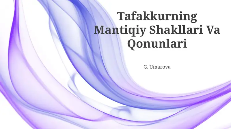 Tafakkurning Mantiqiy Shakllari Va Qonunlari