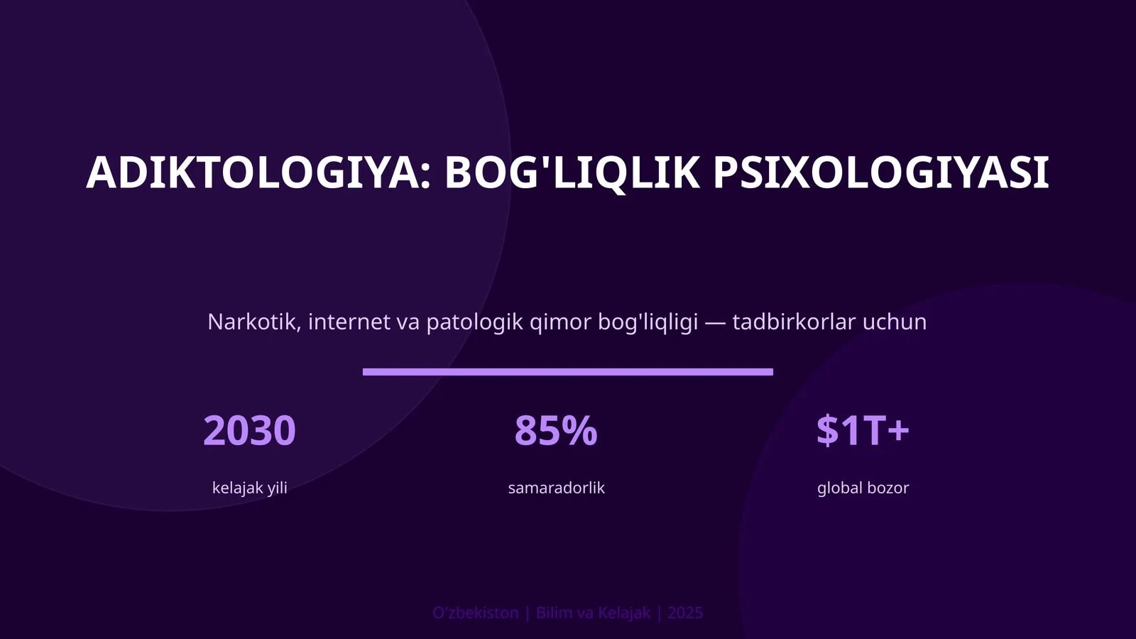 ADIKTOLOGIYA: BOG'LIQLIK PSIXOLOGIYASI