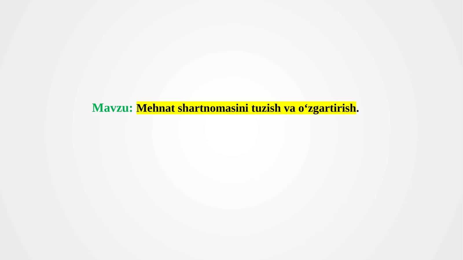 Mehnat shartnomasi