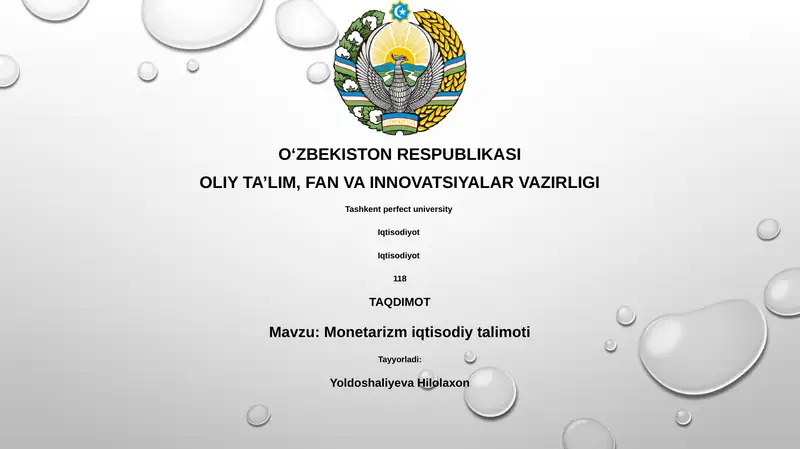 Monetarizm iqtisodiy talimoti
