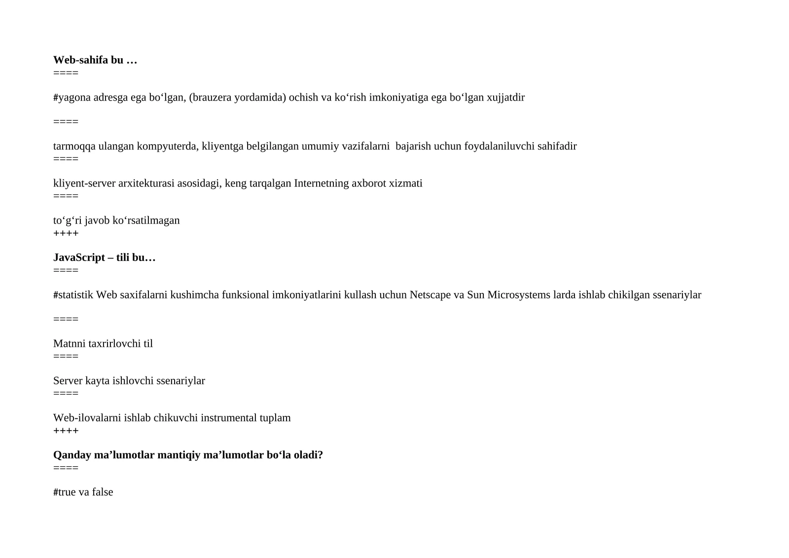 JavaScript tili bu…