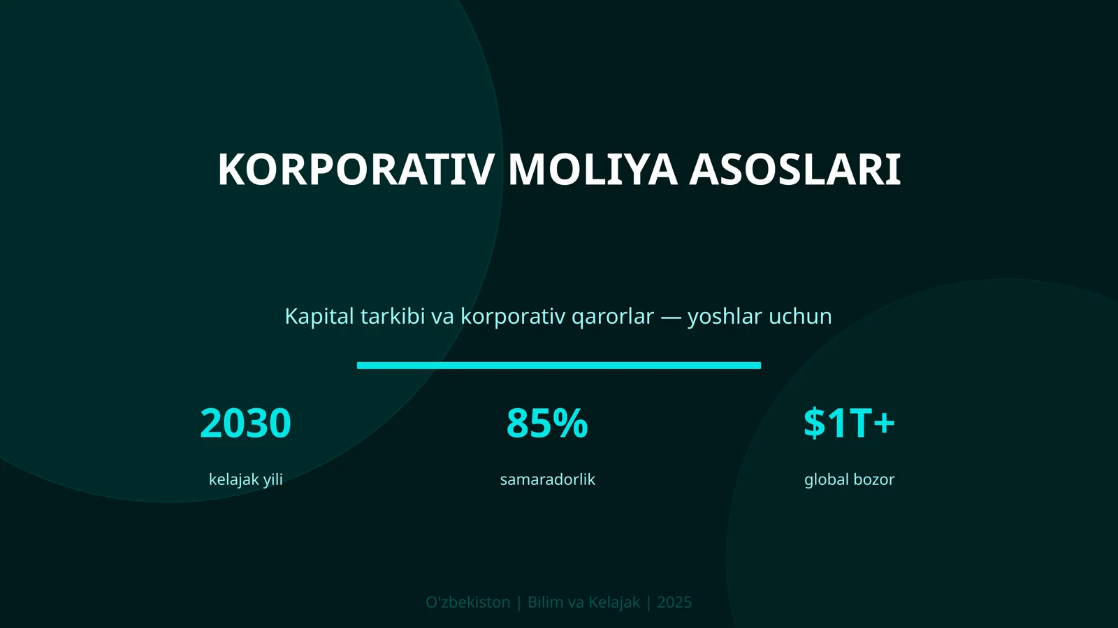 KORPORATIV MOLIYA ASOSLARI