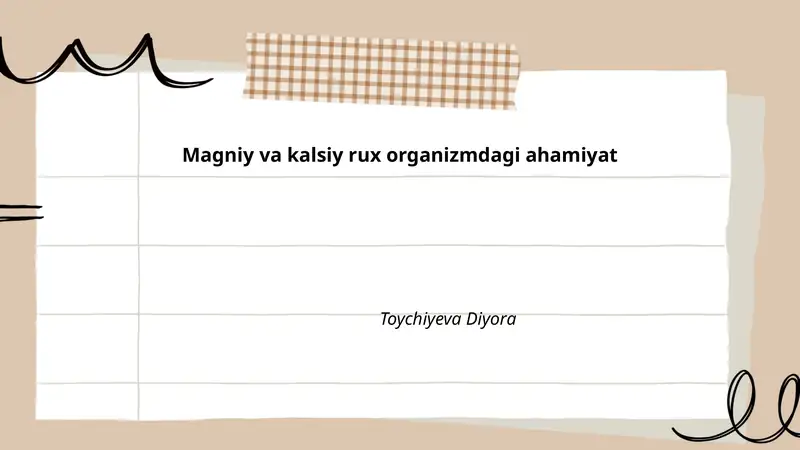 Magniy va kalsiy rux organizmdagi ahamiyat