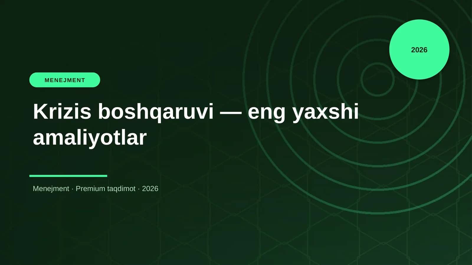 Krizis boshqaruvi — eng yaxshi amaliyotlar