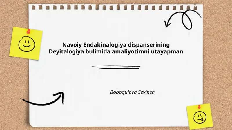 Navoiy Endakinalogiya dispanserining Deyitalogiya bulimida amaliyotimni utayapman