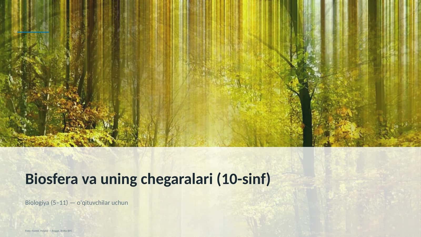 Biosfera va uning chegaralari (10-sinf)