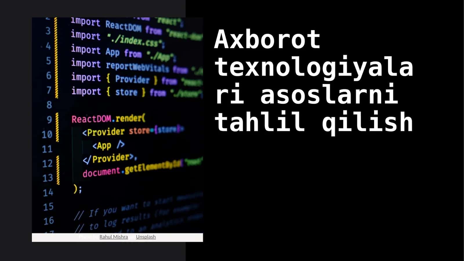 Axborot texnologiyalari asoslarni tahlil qilish