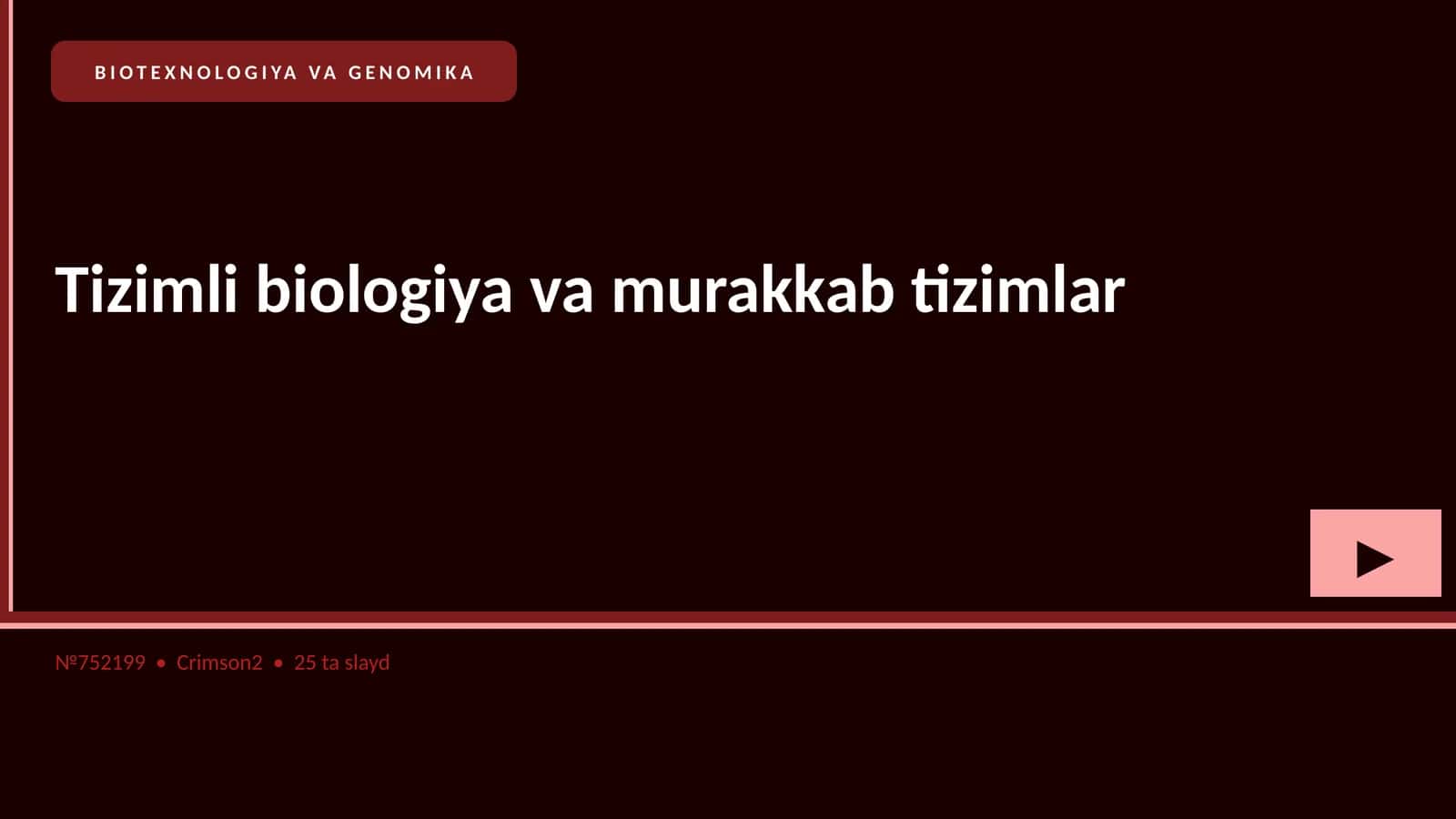 Tizimli biologiya va murakkab tizimlar