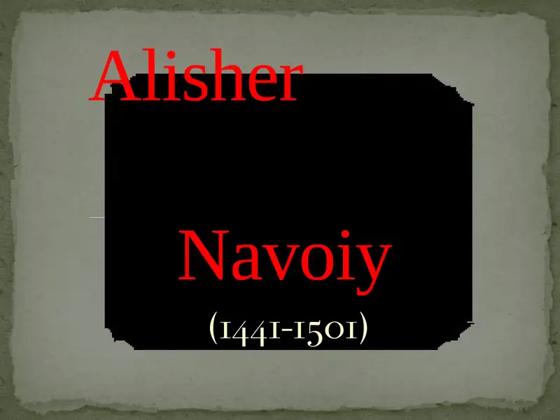 NIZOMIDDIN MIR ALISHER NAVOIY