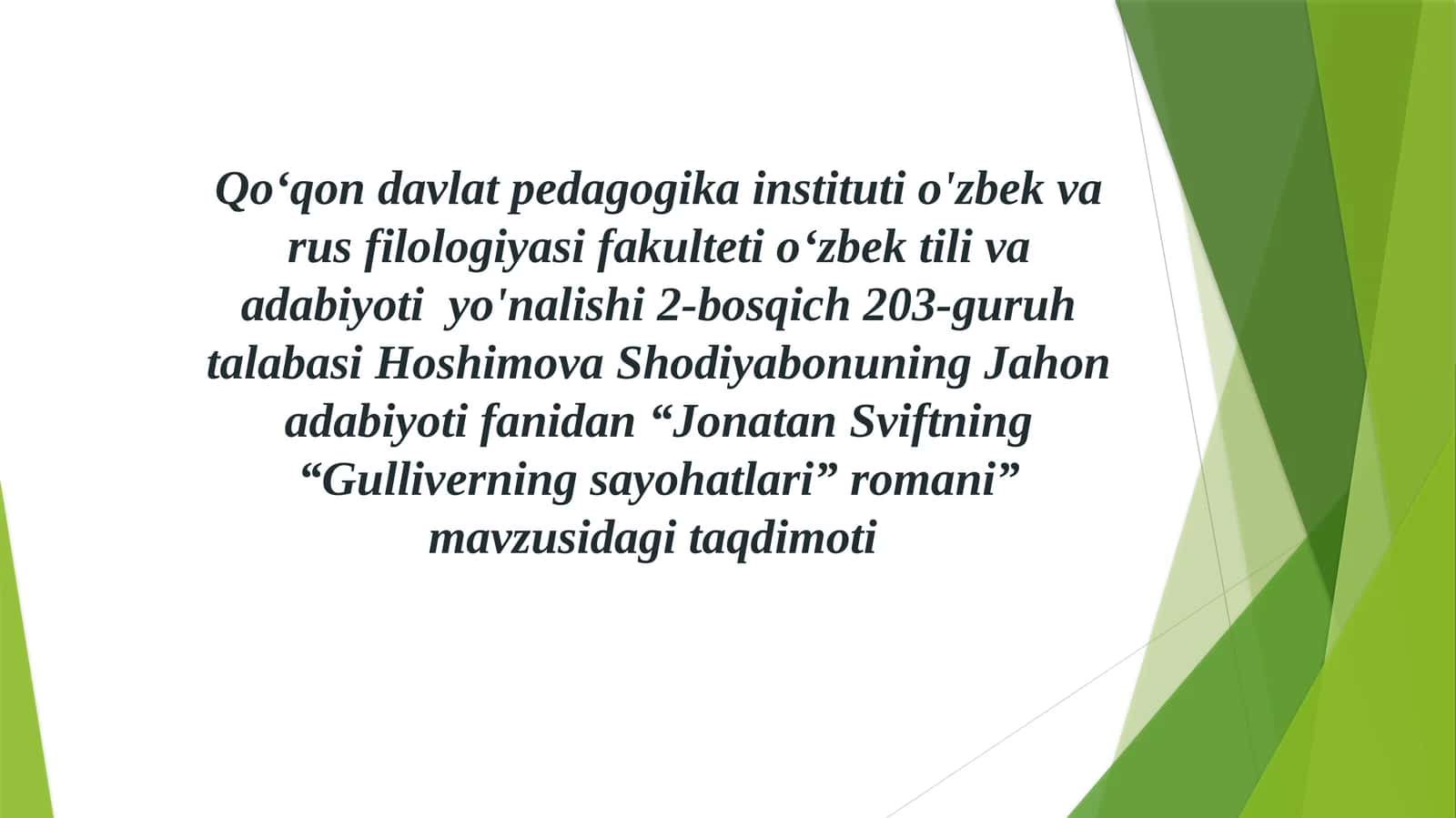 Jonatan Sviftning “Gulliverning sayohatlari” romani