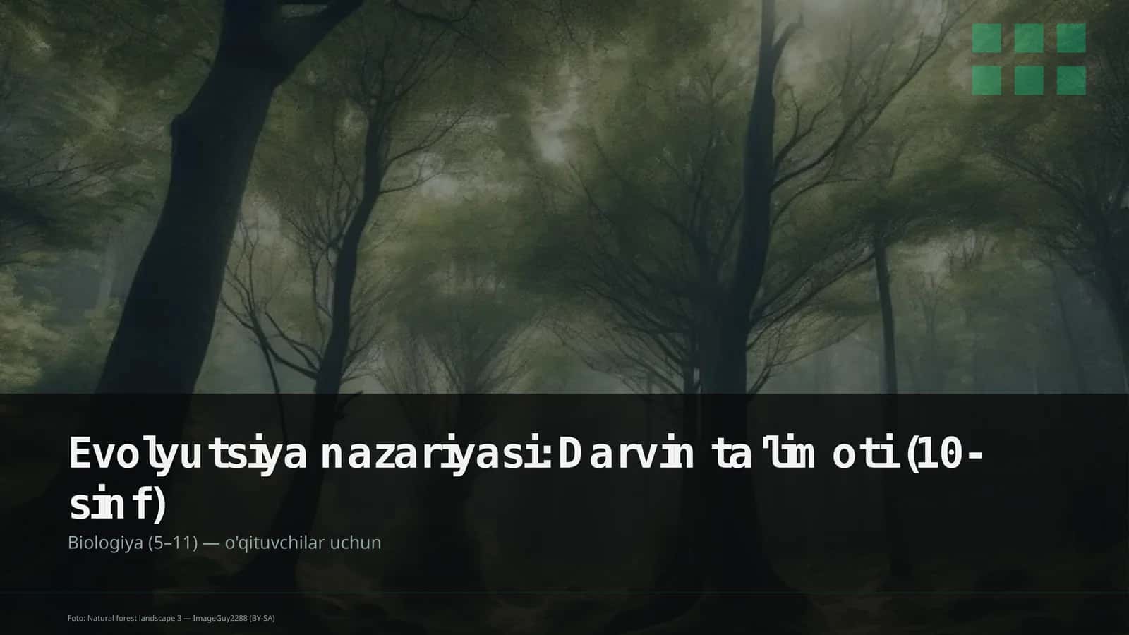 Evolyutsiya nazariyasi: Darvin ta'limoti (10-sinf)