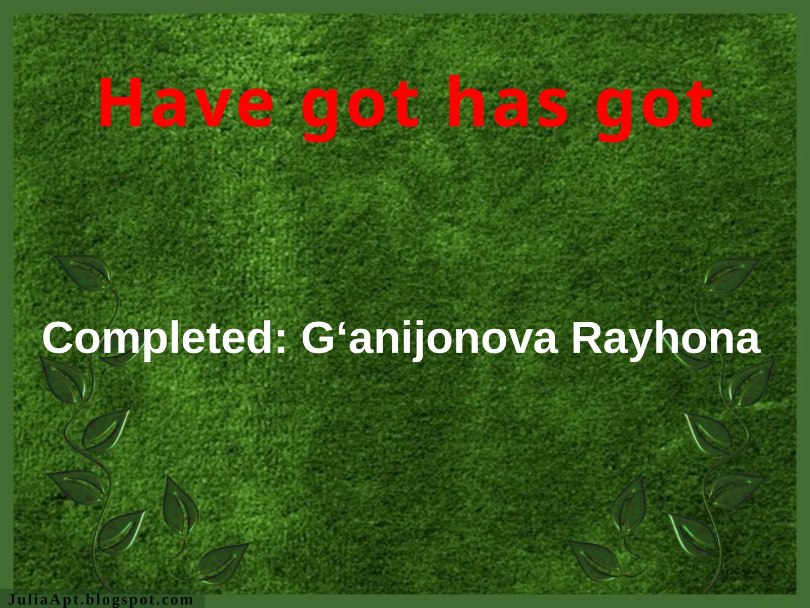 Have got has got