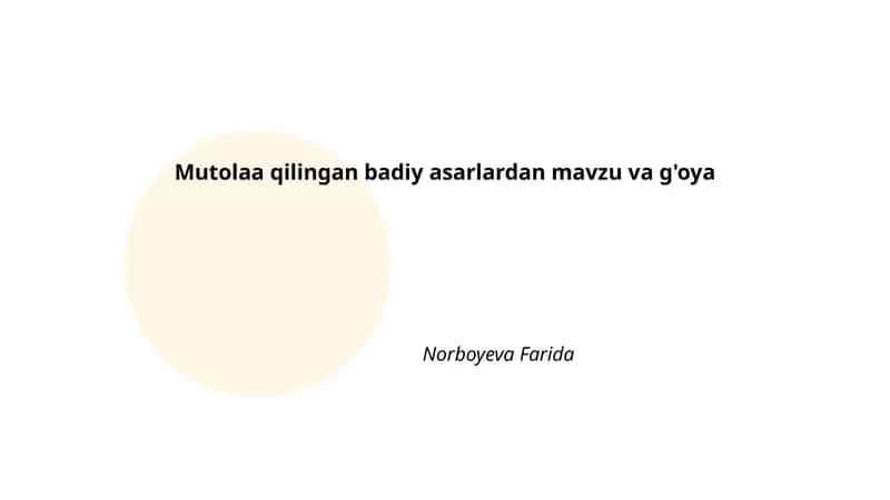 Asarlardan mavzu va g'oya
