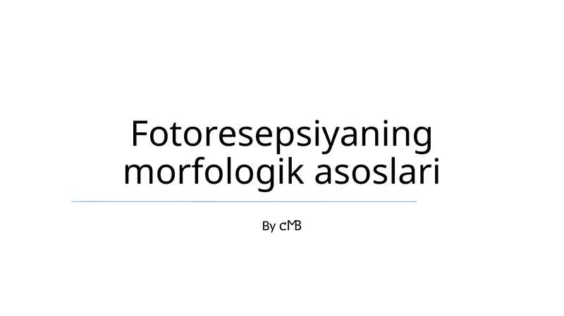 Fotoresepsiyaning morfologik asoslari