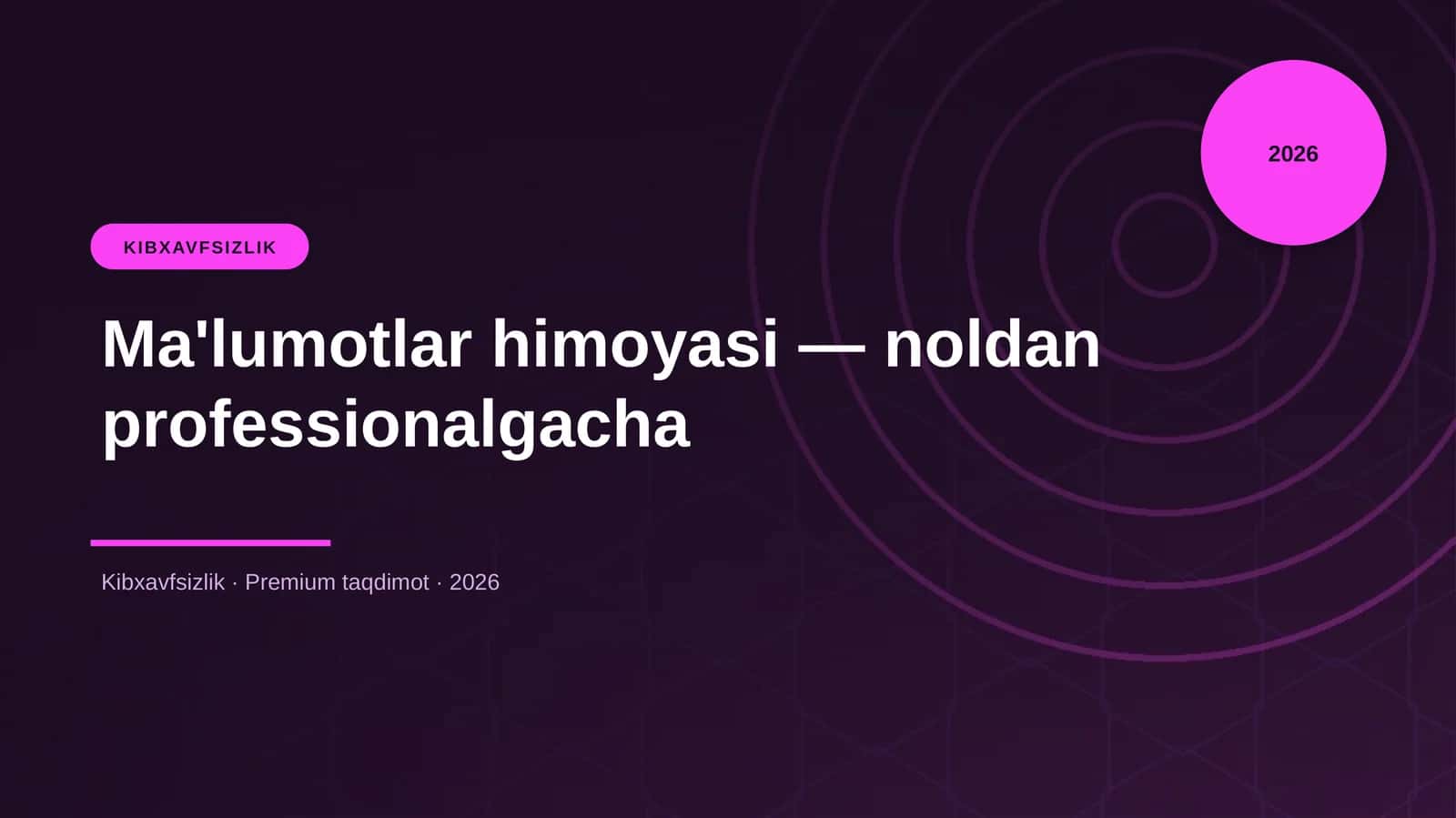 Ma'lumotlar himoyasi — noldan professionalgacha