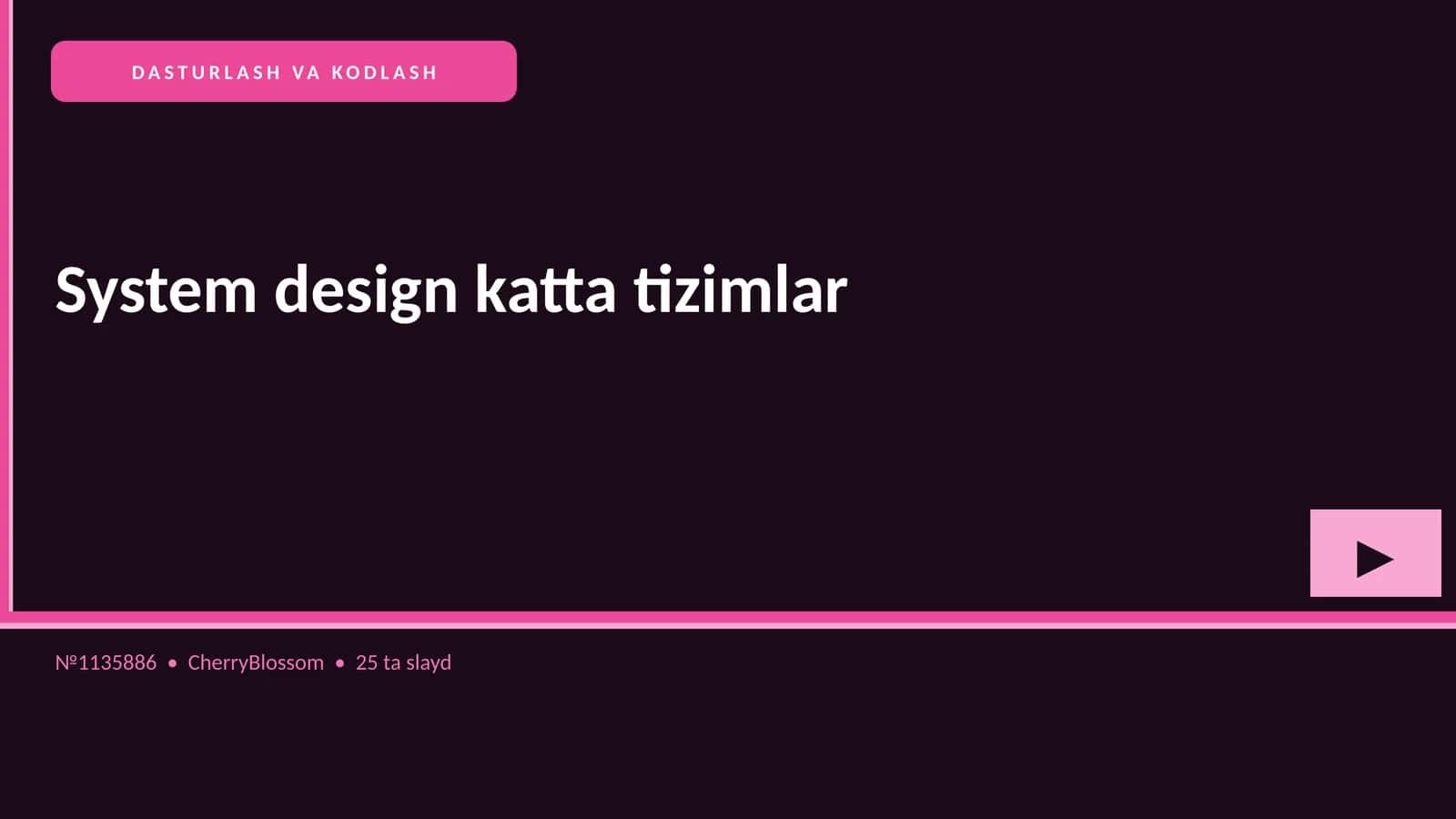 System design katta tizimlar