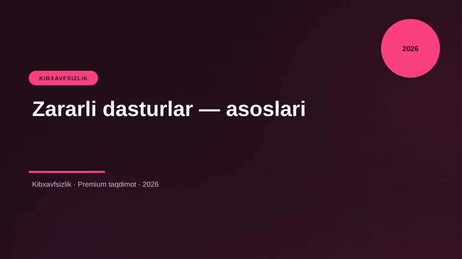 Zararli dasturlar — asoslari